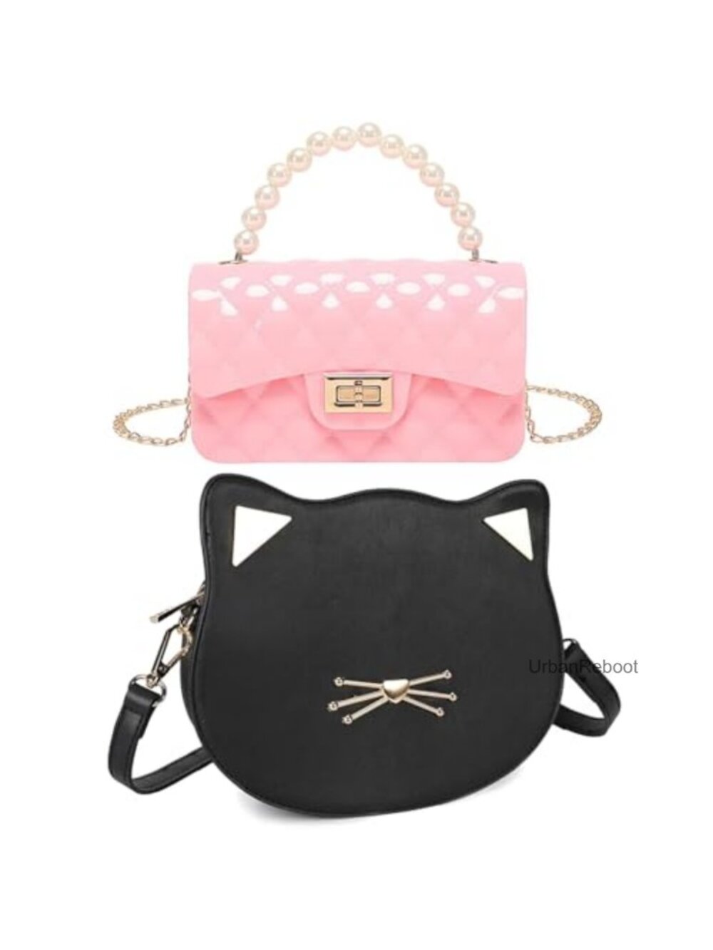 Mini Quilted Crossbody Bag PU Leather & Silicone Zipper Sling Purse